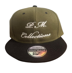 P.M. Collections Olive Snapback Cap